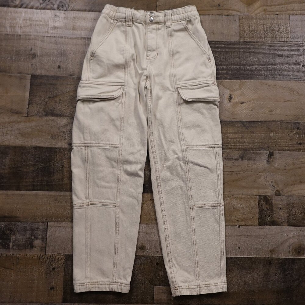 PacSun Elastic Waist‎ Cargo Pants – Beige – Size Small – 100% Cotton